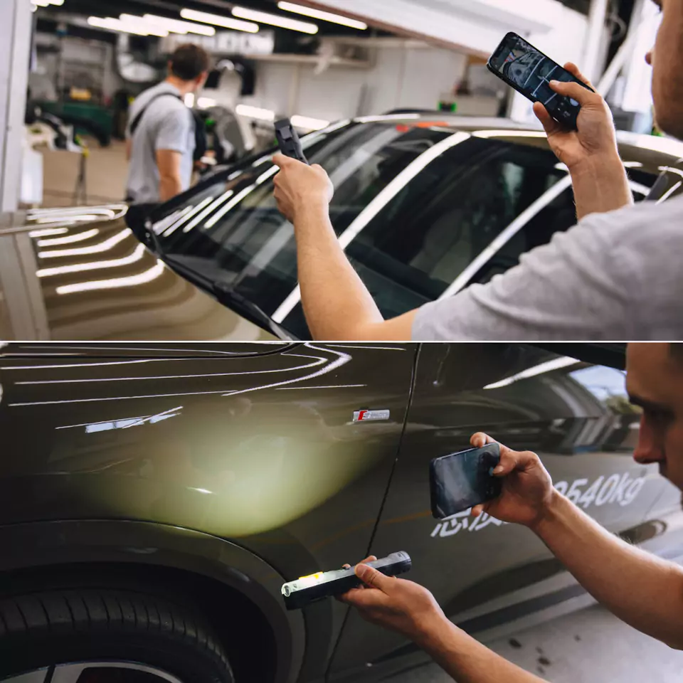 Забронировали Audi Q5 L прозрачным глянцевым полиуретаном, выполнили шумоизоляцию дверей и арок, установили видеорегистратор
